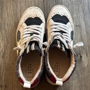 ShuShop women’s Sneakers with Glitter and Black Accents